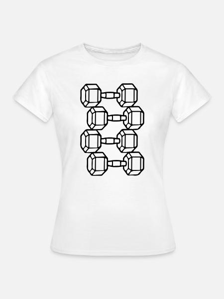 Hanteln Symbol Gewichte Training - Frauen T-Shirt - Weiß