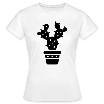 Kaktus Pflanze Sukkulente Pflanzenmutti Botanik - Frauen T-Shirt - Weiß - Vorne - AI Model Female 172 dark (172cm)