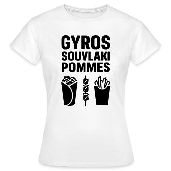 gyros souvlaki pommes - Frauen T-Shirt - Weiß - Vorne - AI Model Female 172 dark (172cm)