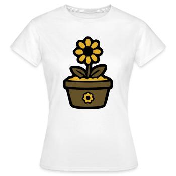 Sonnenblume Topf Pflanzenmutti Garten Florist - Frauen T-Shirt - Weiß - Vorne - AI Model Female 172 dark (172cm)