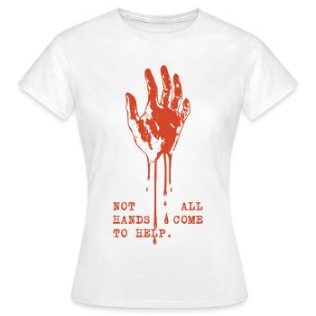 Rote Tropfende Hand Protest - Frauen T-Shirt - Weiß - Vorne - AI Model Female 172 dark (172cm)
