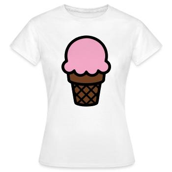 Eiscreme Waffel Icon - Frauen T-Shirt - Weiß - Vorne - AI Model Female 172 dark (172cm)