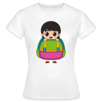 Einschulung Mädchen mit Schulranzen – Schulanfang - Frauen T-Shirt - Weiß - Vorne - AI Model Female 172 dark (172cm)