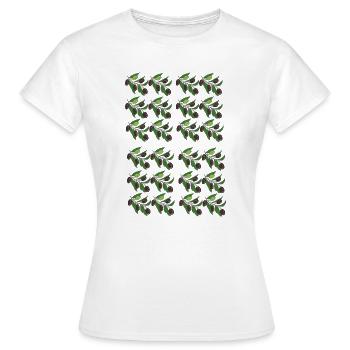 Olive Branches Pattern - Women's T-Shirt - white - Front - AI Model Female 172 dark (172cm)