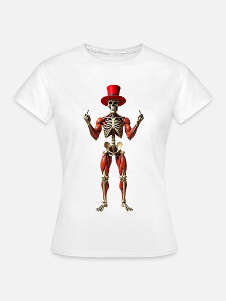 Skelett Halloween - Frauen T-Shirt - Weiß