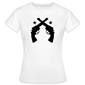 Crossed Pistols - Women's T-Shirt - white - Front - AI Model Female 172 dark (172cm)