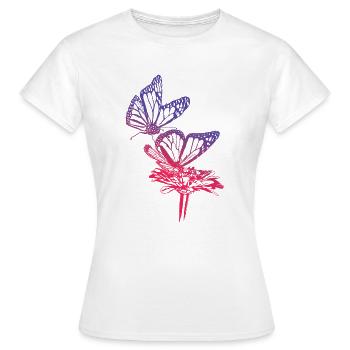 Monarch Butterfly Sketch Graphic Butterfly Lovers - T-shirt Femme - blanc - Devant - AI Model Female 172 dark (172cm)