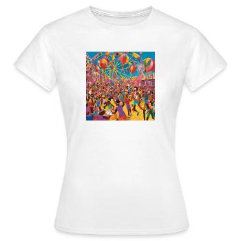 Carnaval Fou - T-shirt Femme - blanc - Devant - AI Model Female 172 dark (172cm)