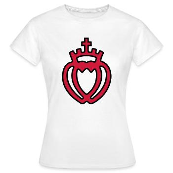 coeur vendeen coeur croix couronne fidélité couple - T-shirt Femme - blanc - Devant - AI Model Female 172 dark (172cm)