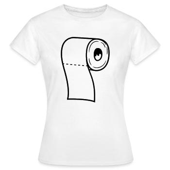 rouleau toilette papier papier toilette toilette toilette wc b - T-shirt Femme - blanc - Devant - AI Model Female 172 dark (172cm)