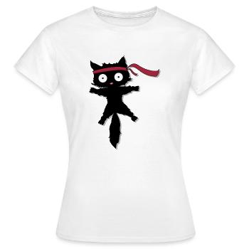 Ninja Protector in Cat Form - Women's T-Shirt - white - Front - AI Model Female 172 dark (172cm)