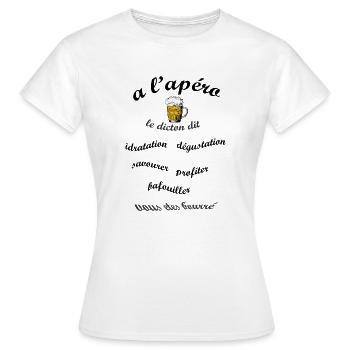 apero humour - T-shirt Femme - blanc - Devant - AI Model Female 172 dark (172cm)