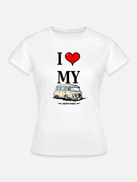 I LOVE MY B1000 Bus - Frauen T-Shirt - Weiß