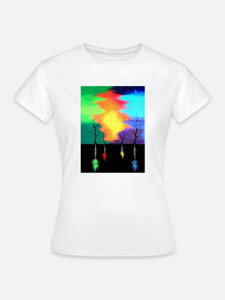 Bäume unter Erde SVENPAINT - Frauen T-Shirt - Weiß