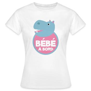 Bébé à bord hippopotame - T-shirt Femme - blanc - Devant - AI Model Female 172 dark (172cm)