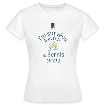 J'ai survécu à la fête à Bernis - T-shirt Femme - blanc - Devant - AI Model Female 172 dark (172cm)