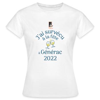 J'ai survécu à la fête à Générac - T-shirt Femme - blanc - Devant - AI Model Female 172 dark (172cm)