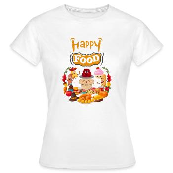 Glücklich essen, nicht gesund - Frauen T-Shirt - Weiß - Vorne - AI Model Female 172 dark (172cm)