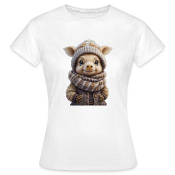 Animal d’hiver mignon - T-shirt Femme - blanc - Devant - AI Model Female 172 dark (172cm)