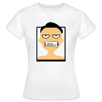 Homme qui demande la paix dans le monde - T-shirt Femme - blanc - Devant - AI Model Female 172 dark (172cm)