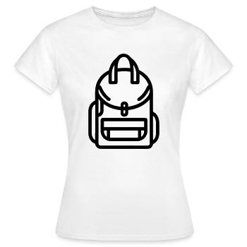 Rucksack - Frauen T-Shirt - Weiß - Vorne - AI Model Female 172 dark (172cm)