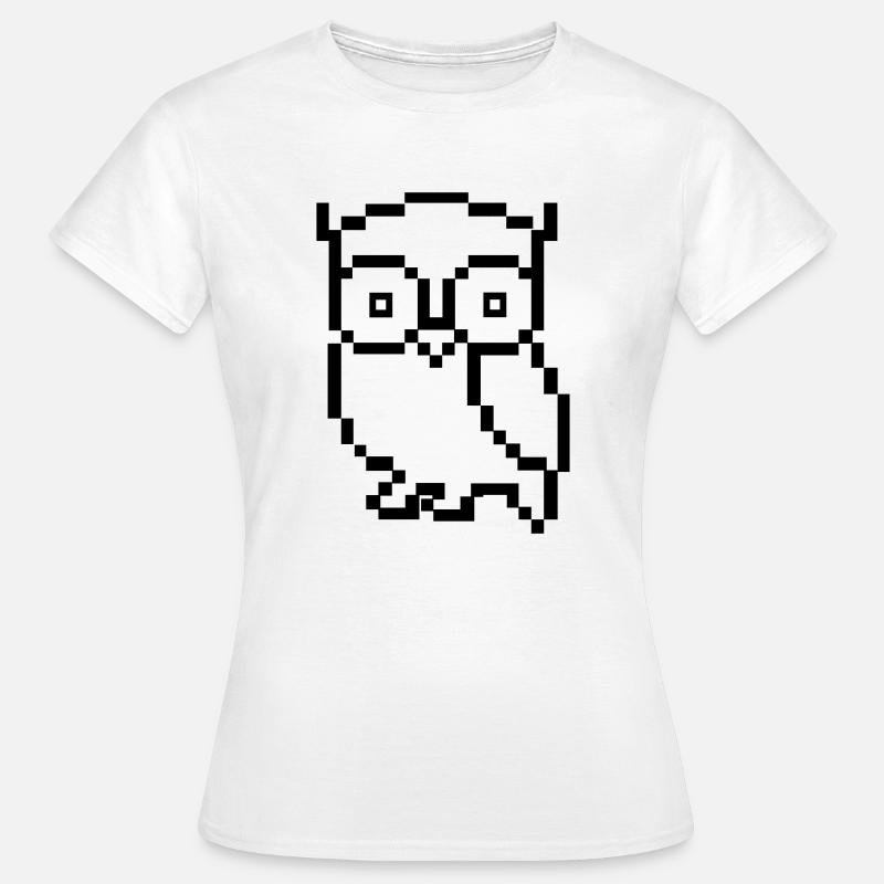 eule pixel - Frauen T-Shirt - Weiß