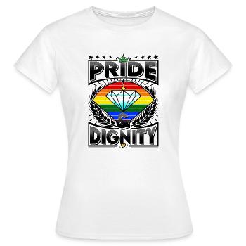 Fierté et dignité LGBT Diamond & Laurel Doodle - T-shirt Femme - blanc - Devant - AI Model Female 172 dark (172cm)