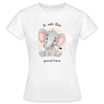 Ich werde großer Bruder sein - Bald großer Bruder - Frauen T-Shirt - Weiß - Vorne - AI Model Female 172 dark (172cm)