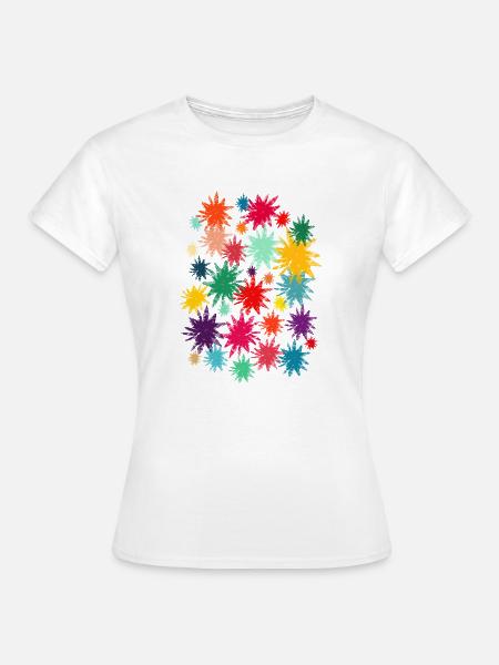 Bunte Blüten (Used) 01 - Frauen T-Shirt - Weiß