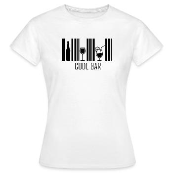 Code Bar - Women's T-Shirt - white - Front - AI Model Female 172 dark (172cm)