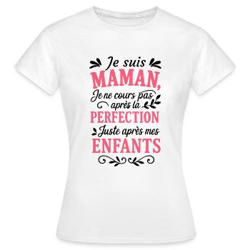 Je suis maman idée cadeau fête des mères humour - T-shirt Femme - blanc - Devant - AI Model Female 172 dark (172cm)