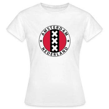 Amsterdam Wappen - Women's T-Shirt - white - Front - AI Model Female 172 dark (172cm)