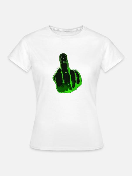 mittelfinger - Frauen T-Shirt - Weiß