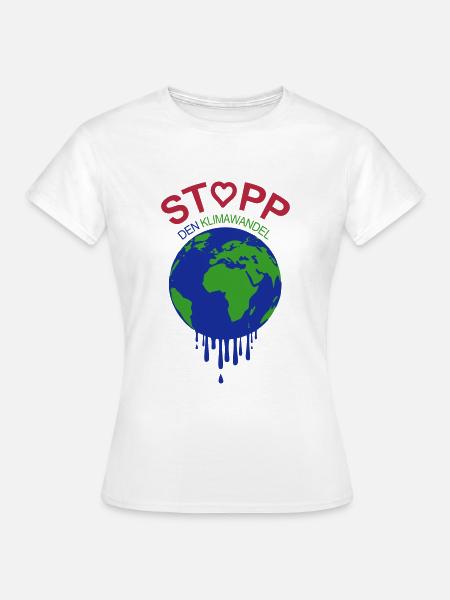 Stopp den Klimawandel Erderwärmung stoppen - Frauen T-Shirt - Weiß