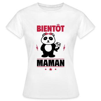 Je vais être maman,future mère - T-shirt Femme - blanc - Devant - AI Model Female 172 dark (172cm)