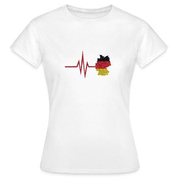 Mon cœur bat pour l'Allemagne - patrie allemande - T-shirt Femme - blanc - Devant - AI Model Female 172 dark (172cm)