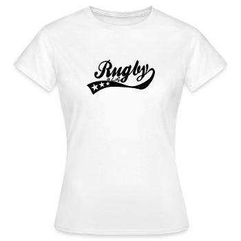 rugby is life - retro - Women's T-Shirt - white - Front - AI Model Female 172 dark (172cm)
