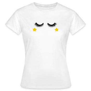  Wimpern Design - Frauen T-Shirt - Weiß - Vorne - AI Model Female 172 dark (172cm)