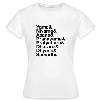 Les huit membres du yoga - T-shirt Femme - blanc - Devant - AI Model Female 172 dark (172cm)