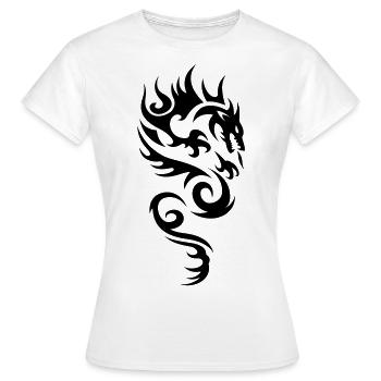tribal dragon - Frauen T-Shirt - Weiß - Vorne - AI Model Female 172 dark (172cm)