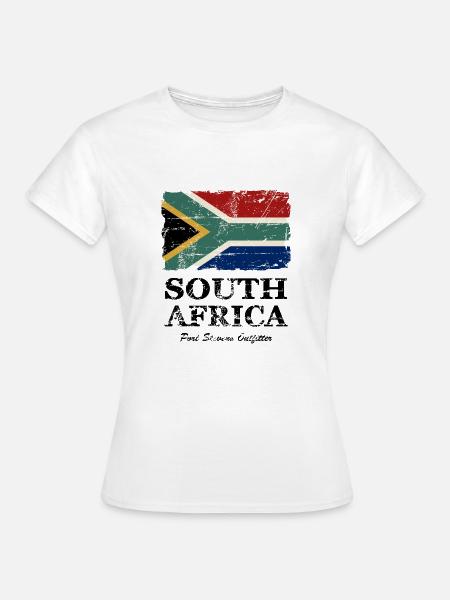 South Africa Flag - Vintage Look - Frauen T-Shirt - Weiß