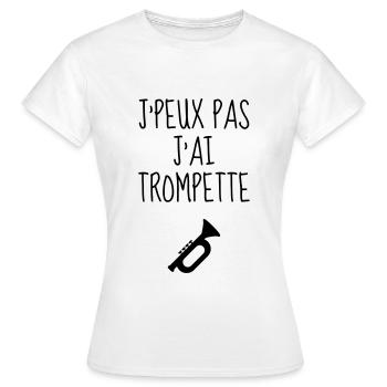 Trompette Trompettiste Musique Musicien Concert - T-shirt Femme - blanc - Devant - AI Model Female 172 dark (172cm)