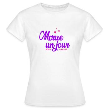 morue un jour morue toujours - T-shirt Femme - blanc - Devant - AI Model Female 172 dark (172cm)