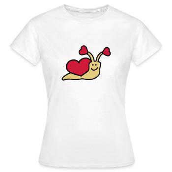 love_snail_3c - T-shirt Femme - blanc - Devant - AI Model Female 172 dark (172cm)