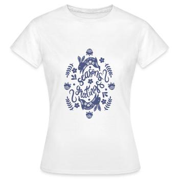 Seasons greetings - Women's T-Shirt - white - Front - AI Model Female 172 dark (172cm)