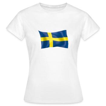 Schwedenflagge - Frauen T-Shirt - Weiß - Vorne - AI Model Female 172 dark (172cm)