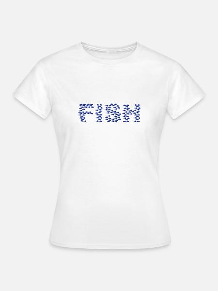 Fischschwarm / fish swarm (1c) - Frauen T-Shirt - Weiß