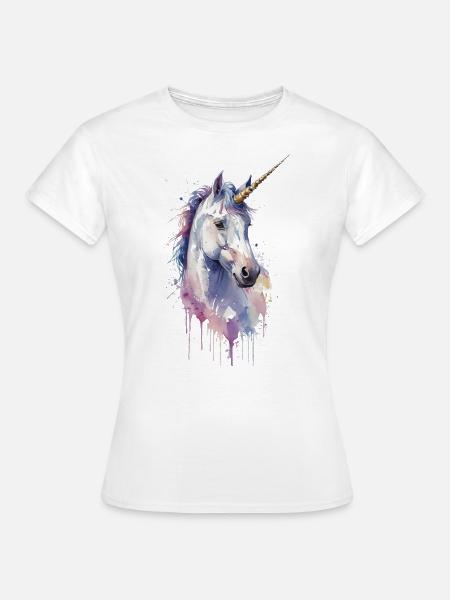 Ätherisches Einhorn - Aquarell - Frauen T-Shirt - Weiß