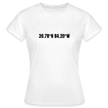 Dayton, Ohio, United States Coordinates - Women's T-Shirt - white - Front - AI Model Female 172 dark (172cm)