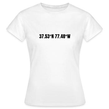 Coordonnées Richmond, Virginie, États-Unis - T-shirt Femme - blanc - Devant - AI Model Female 172 dark (172cm)